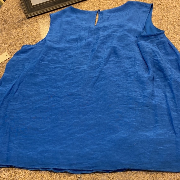 NWT Coldwater Creek Blue Sleeveless Top With Bling Large 14 - Picture 11 of 16